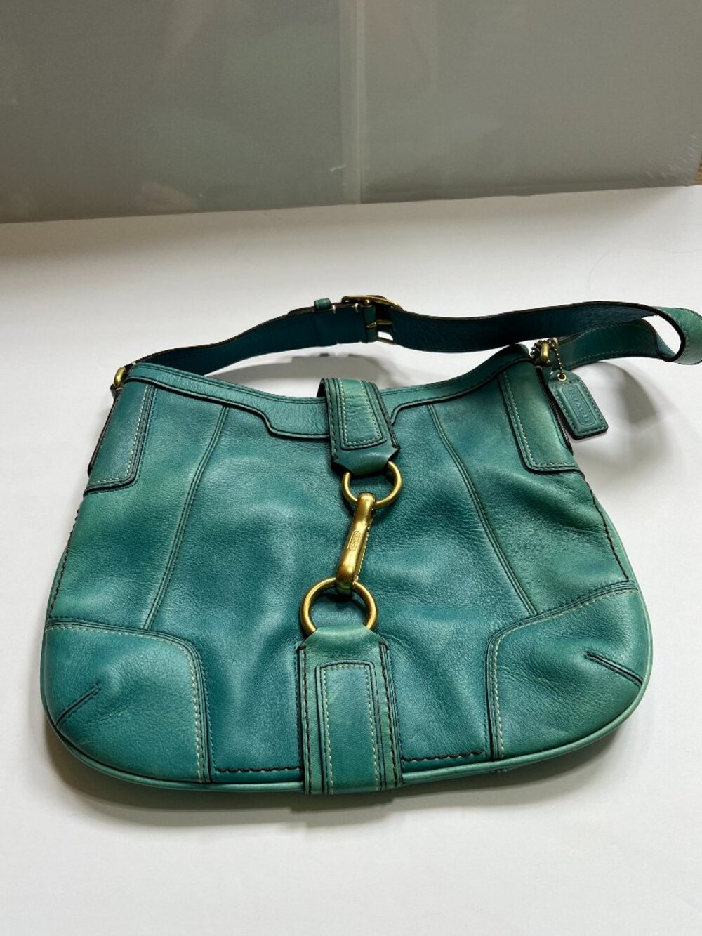 Coach Hamptons Slim Leather Hobo Shoulder Bag